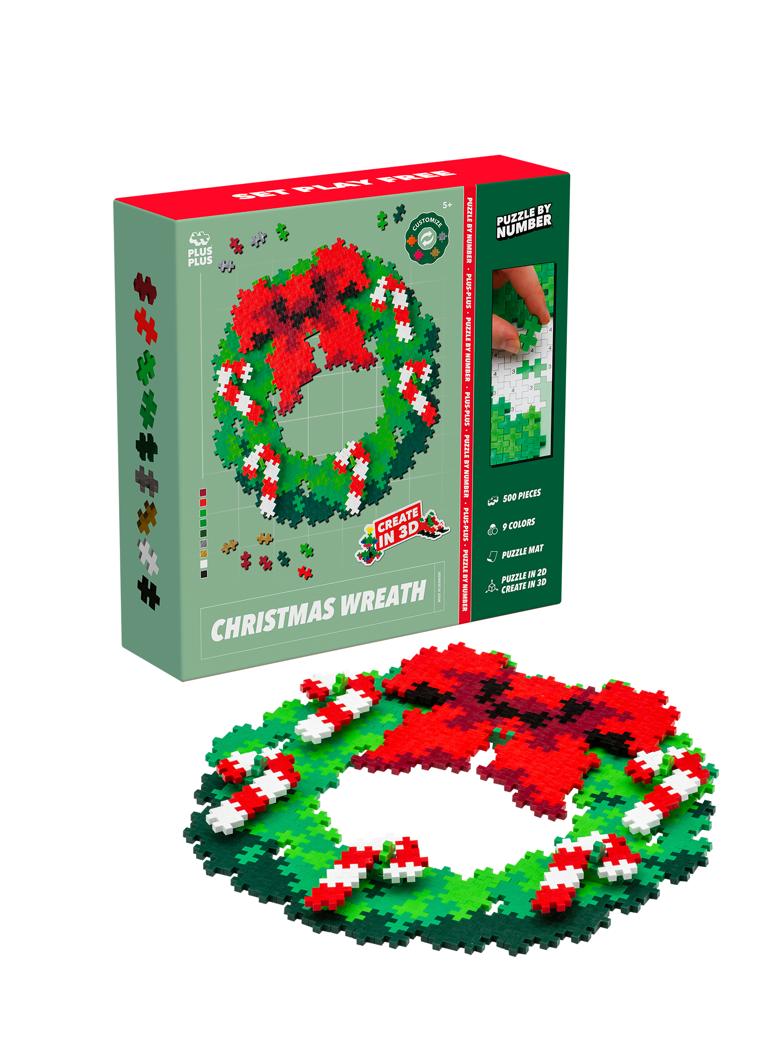 Puzzle by Number - Holiday Wreath