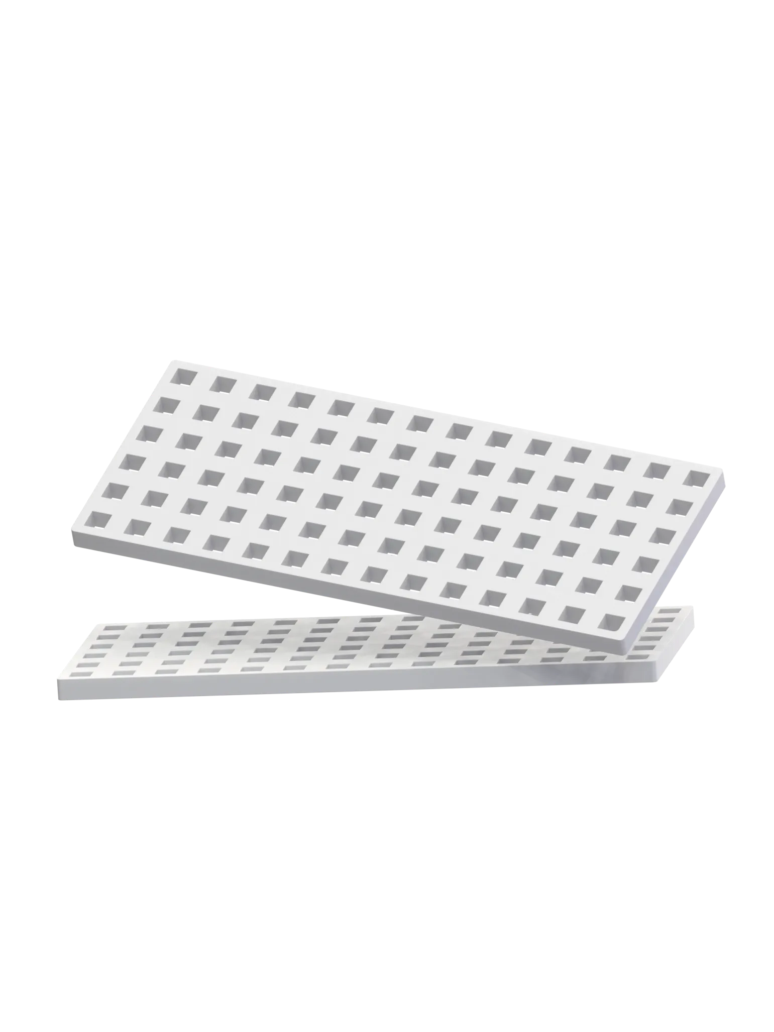2 pcs Rectangular Baseplates - White