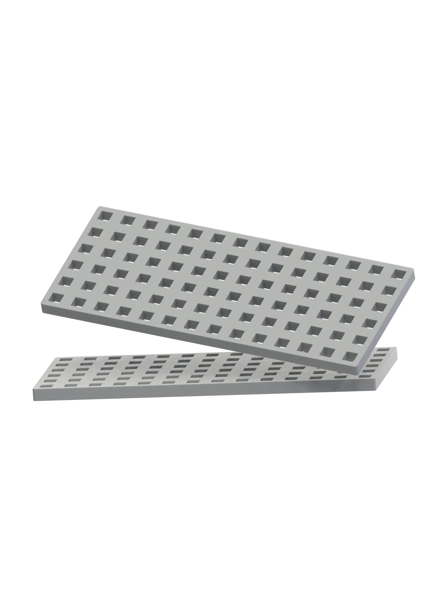 2 pcs Rectangular Baseplates - Grey